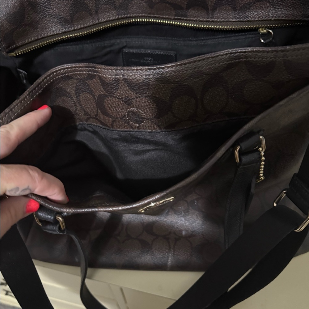 Coach Dark Brown Signature Tote - Picture 5 of 8